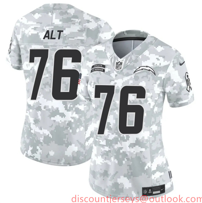 Women's Los Angeles Chargers #76 Joe Alt 2024 F.U.S.E Arctic Camo Salute To Service Limited Stitched Football Jersey(Run Small) Women's Los Angeles Chargers #76 Joe Alt 2024 F.U.S.E Arctic Camo Salute To Service Limited Stitched Football Jersey(Run Small)
