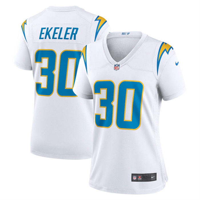 Women's Los Angeles Chargers #30 Austin Ekeler White Stitched Game Jersey(Run Small) Women's Los Angeles Chargers #30 Austin Ekeler White Stitched Game Jersey(Run Small)