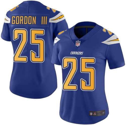 Chargers #25 Melvin Gordon III Electric Blue Women's Stitched Football Limited Rush Jersey Chargers #25 Melvin Gordon III Electric Blue Women's Stitched Football Limited Rush Jersey