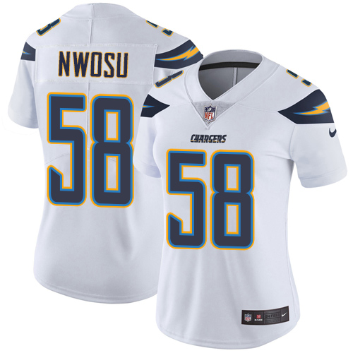 Nike Chargers #58 Uchenna Nwosu White Women's Stitched NFL Vapor Untouchable Limited Jersey Nike Chargers #58 Uchenna Nwosu White Women's Stitched NFL Vapor Untouchable Limited Jersey