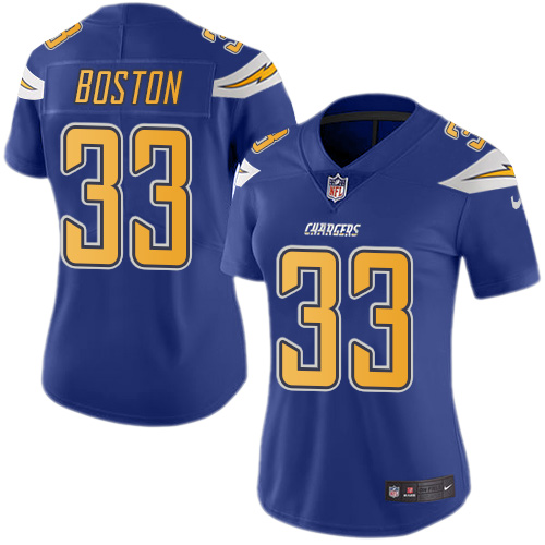 Nike Chargers #33 Tre Boston Electric Blue Women's Stitched NFL Limited Rush Jersey Nike Chargers #33 Tre Boston Electric Blue Women's Stitched NFL Limited Rush Jersey