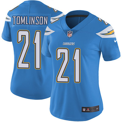 Nike Chargers #21 LaDainian Tomlinson Electric Blue Alternate Women's Stitched NFL Vapor Untouchable Limited Jersey Nike Chargers #21 LaDainian Tomlinson Electric Blue Alternate Women's Stitched NFL Vapor Untouchable Limited Jersey