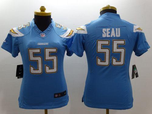Nike Chargers #55 Junior Seau Electric Blue Alternate Women's Stitched NFL Vapor Untouchable Limited Jersey Nike Chargers #55 Junior Seau Electric Blue Alternate Women's Stitched NFL Vapor Untouchable Limited Jersey