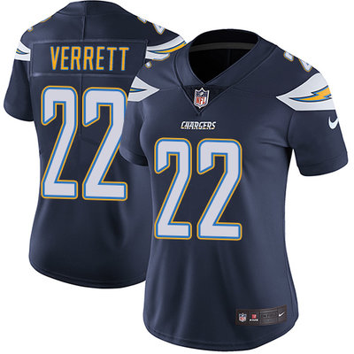 Nike Chargers #22 Jason Verrett Navy Blue Team Color Women's Stitched NFL Vapor Untouchable Limited Jersey