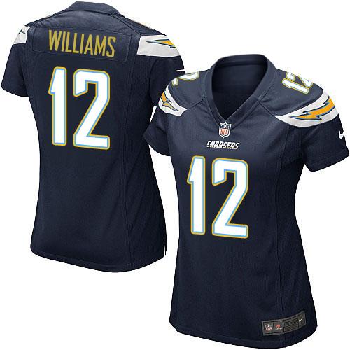 Nike Chargers #12 Mike Williams Navy Blue Team Color Women's Stitched NFL New Elite Jersey Nike Chargers #12 Mike Williams Navy Blue Team Color Women's Stitched NFL New Elite Jersey