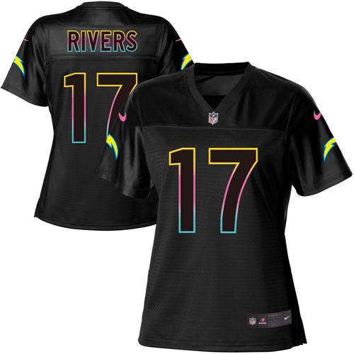 Nike Chargers #17 Philip Rivers Black Women's NFL Fashion Game Jersey Nike Chargers #17 Philip Rivers Black Women's NFL Fashion Game Jersey