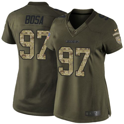 Nike Chargers #97 Joey Bosa Green Women's Stitched NFL Limited Salute to Service Jersey