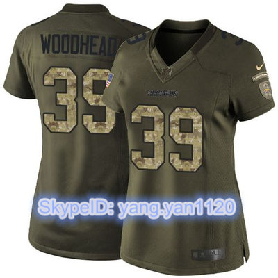 Nike Chargers #39 Danny Woodhead Green Women's Stitched NFL Limited Salute to Service Jersey Nike Chargers #39 Danny Woodhead Green Women's Stitched NFL Limited Salute to Service Jersey