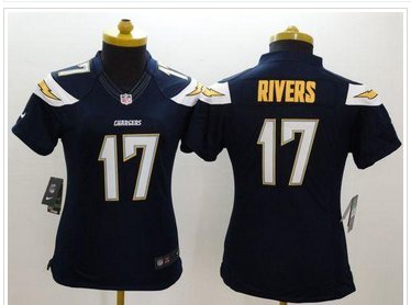 Women's NEW Chargers #17 Philip Rivers Navy Blue Team Color NFL Limited Jersey