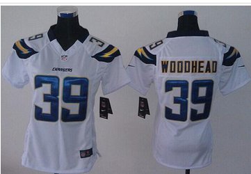 Women's New Chargers #39 Danny Woodhead White NFL Limited Jersey Women's New Chargers #39 Danny Woodhead White NFL Limited Jersey