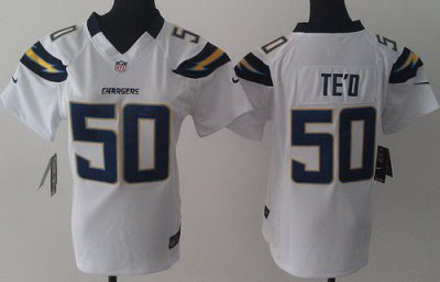 Women NEW San Diego Chargers 50 Manti TE'O White NFL Jerseys Women NEW San Diego Chargers 50 Manti TE'O White NFL Jerseys