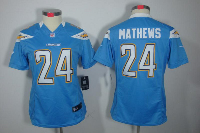 Women NEW San Diego Chargers 24# Ryan Mathews Lt.blue Jerseys Women NEW San Diego Chargers 24# Ryan Mathews Lt.blue Jerseys