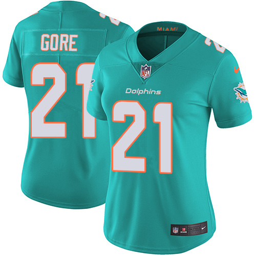 Nike Dolphins #21 Frank Gore Aqua Green Team Color Women's Stitched NFL Vapor Untouchable Limited Jersey Nike Dolphins #21 Frank Gore Aqua Green Team Color Women's Stitched NFL Vapor Untouchable Limited Jersey
