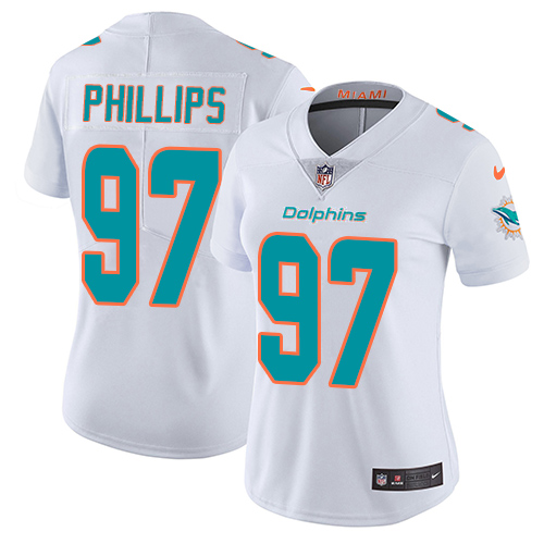 Nike Dolphins #97 Jordan Phillips White Women's Stitched NFL Vapor Untouchable Limited Jersey Nike Dolphins #97 Jordan Phillips White Women's Stitched NFL Vapor Untouchable Limited Jersey