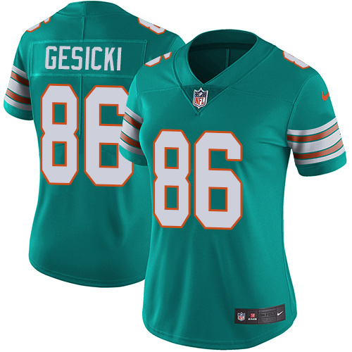 Nike Dolphins #86 Mike Gesicki Aqua Green Alternate Women's Stitched NFL Vapor Untouchable Limited Jersey Nike Dolphins #86 Mike Gesicki Aqua Green Alternate Women's Stitched NFL Vapor Untouchable Limited Jersey