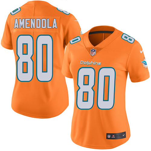 Nike Dolphins #80 Danny Amendola Orange Women's Stitched NFL Limited Rush Jersey Nike Dolphins #80 Danny Amendola Orange Women's Stitched NFL Limited Rush Jersey