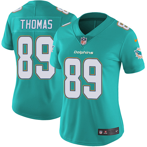 Nike Dolphins #89 Julius Thomas Aqua Green Team Color Women's Stitched NFL Vapor Untouchable Limited Jersey