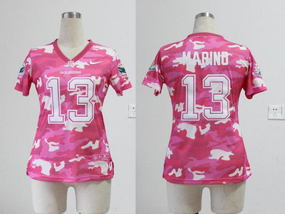 EW women nfl jerseys Miami Dolphins 13 Dan Marino pink(fashion camo)