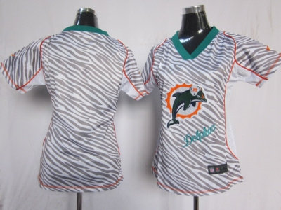 NEW Women Miami Dolphins blank jerseys(fem fan zebra) NEW Women Miami Dolphins blank jerseys(fem fan zebra)