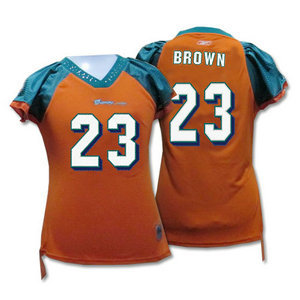 Miami Dolphins #23 Brown orange women jerseys Miami Dolphins #23 Brown orange women jerseys