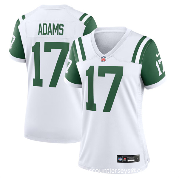 Women's New York Jets #17 Davante Adams White Classic Alternate Stitched Jersey(Run Small) Women's New York Jets #17 Davante Adams White Classic Alternate Stitched Jersey(Run Small)