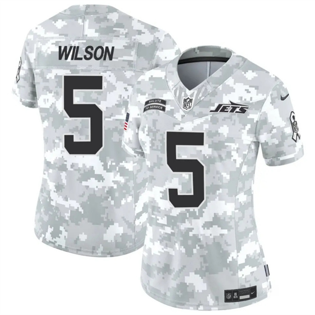 Women's New York Jets #5 Garrett Wilson 2024 F.U.S.E Arctic Camo Salute To Service Limited Stitched Jersey(Run Small) Women's New York Jets #5 Garrett Wilson 2024 F.U.S.E Arctic Camo Salute To Service Limited Stitched Jersey(Run Small)