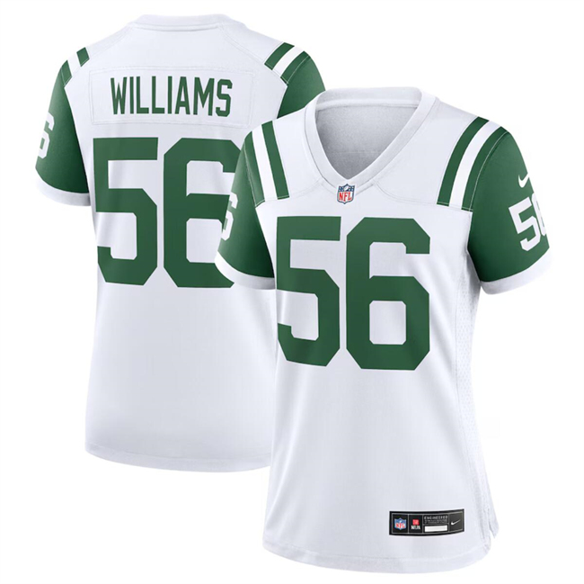 Women's New York Jets #56 Quincy Williams White Classic Alternate Stitched Jersey(Run Small) Women's New York Jets #56 Quincy Williams White Classic Alternate Stitched Jersey(Run Small)