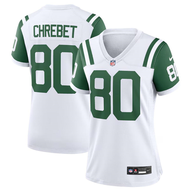 Women's New York Jets #80 Wayne Chrebet White Classic Alternate Stitched Jersey(Run Small) Women's New York Jets #80 Wayne Chrebet White Classic Alternate Stitched Jersey(Run Small)