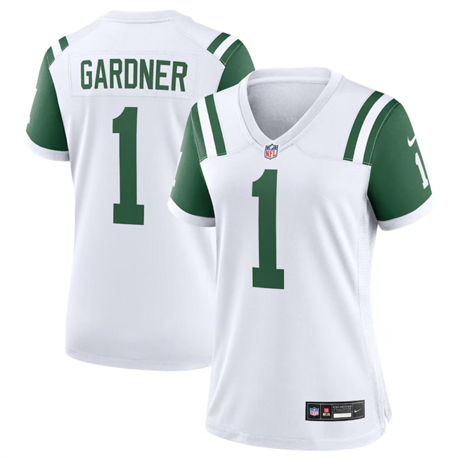 Women's New York Jets #1 Ahmad Sauce White Classic Alternate Stitched Jersey(Run Small) Women's New York Jets #1 Ahmad Sauce White Classic Alternate Stitched Jersey(Run Small)