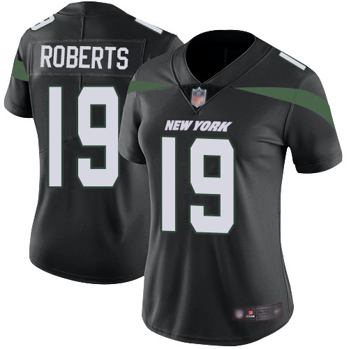 Jets #19 Andre Roberts Black Alternate Women's Stitched Football Vapor Untouchable Limited Jersey Jets #19 Andre Roberts Black Alternate Women's Stitched Football Vapor Untouchable Limited Jersey