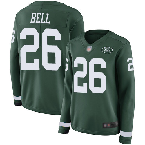 Jets #26 Le'Veon Bell Green Team Color Women's Stitched Football Limited Therma Long Sleeve Jersey Jets #26 Le'Veon Bell Green Team Color Women's Stitched Football Limited Therma Long Sleeve Jersey
