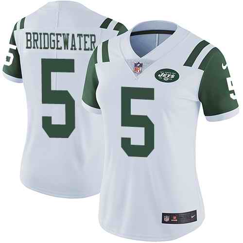 Nike Jets 5 Teddy Bridgewater White Women Vapor Untouchable Limited Jersey Nike Jets 5 Teddy Bridgewater White Women Vapor Untouchable Limited Jersey