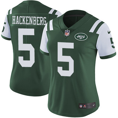 Nike Jets #5 Christian Hackenberg Green Team Color Women's Stitched NFL Vapor Untouchable Limited Jersey Nike Jets #5 Christian Hackenberg Green Team Color Women's Stitched NFL Vapor Untouchable Limited Jersey