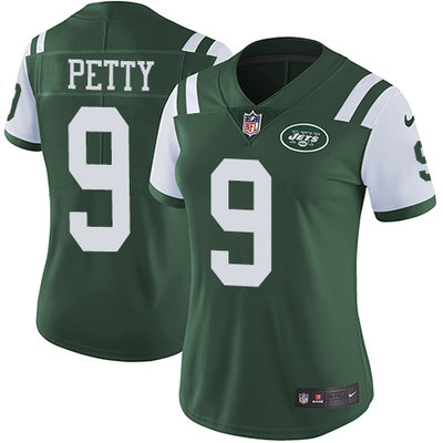 Nike Jets #9 Bryce Petty Green Team Color Women's Stitched NFL Vapor Untouchable Limited Jersey Nike Jets #9 Bryce Petty Green Team Color Women's Stitched NFL Vapor Untouchable Limited Jersey