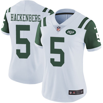 Nike Jets #5 Christian Hackenberg White Women's Stitched NFL Vapor Untouchable Limited Jersey Nike Jets #5 Christian Hackenberg White Women's Stitched NFL Vapor Untouchable Limited Jersey