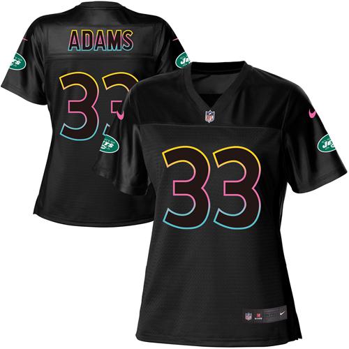 Nike Jets #33 Jamal Adams Black Women's NFL Fashion Game Jersey