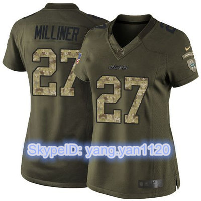 Nike Jets #27 Dee Milliner Green Women's Stitched NFL Limited Salute to Service Jersey Nike Jets #27 Dee Milliner Green Women's Stitched NFL Limited Salute to Service Jersey