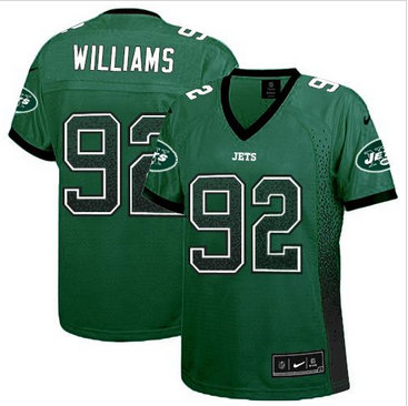 Women Nike Jets #92 Leonard Williams Green Team Color Stitched NFL Elite Drift Fashion Jersey Women Nike Jets #92 Leonard Williams Green Team Color Stitched NFL Elite Drift Fashion Jersey