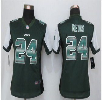 Women New Jets #24 Darrelle Revis Green Strobe Elite Jersey Women New Jets #24 Darrelle Revis Green Strobe Elite Jersey