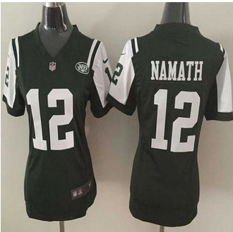 Women New New York Jets #12 Joe Namath Green Team Color Stitched NFL Elite Jersey Women New New York Jets #12 Joe Namath Green Team Color Stitched NFL Elite Jersey