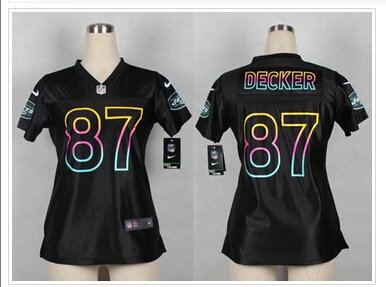 Women's NEW Jets #87 Eric Decker Black NFL Fashion Game Jersey