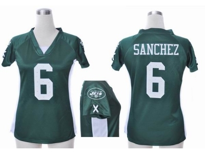 NEW Women New York Jets 6 Mark Sanchez Green jerseys(draft him ii top) NEW Women New York Jets 6 Mark Sanchez Green jerseys(draft him ii top)