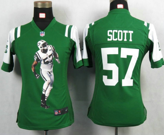 Womens Nike New York Jets 57 Bart Scott Green Portrait Fashion Jerseys Womens Nike New York Jets 57 Bart Scott Green Portrait Fashion Jerseys