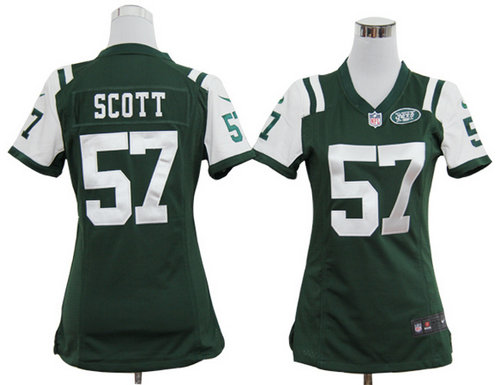 Women Nike New York Jets 57 Bart Scott Green Jerseys