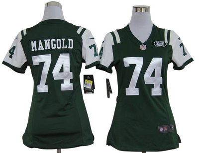 Women Nike New York Jets 74 Nick Mangold Green Jerseys
