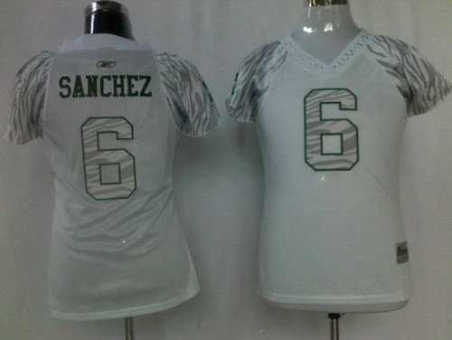 New York Jets 6 Sanchez womens zebra Jerseys