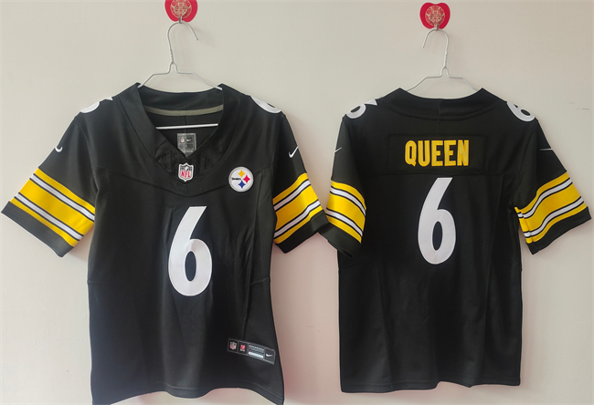 Women's Pittsburgh Steelers #6 Patrick Queen F.U.S.E Black Vapor Stitched Football Jersey(Run Small) Women's Pittsburgh Steelers #6 Patrick Queen F.U.S.E Black Vapor Stitched Football Jersey(Run Small)