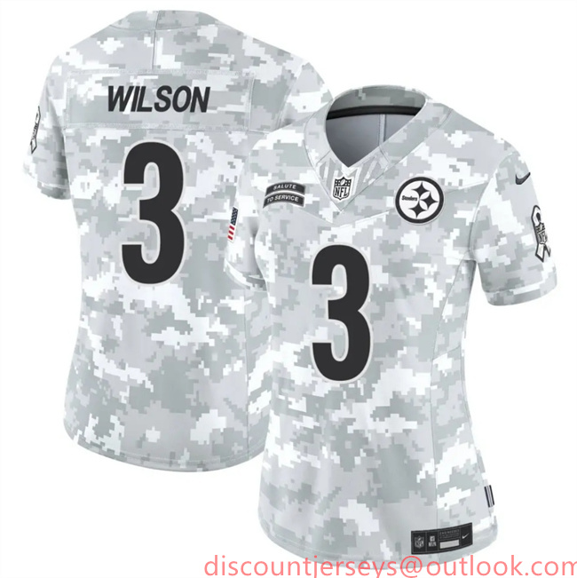 Women's Pittsburgh Steelers #3 Russell Wilson 2024 F.U.S.E Arctic Camo Salute To Service Limited Stitched Football Jersey(Run Small) Women's Pittsburgh Steelers #3 Russell Wilson 2024 F.U.S.E Arctic Camo Salute To Service Limited Stitched Football Jersey(Run Small)
