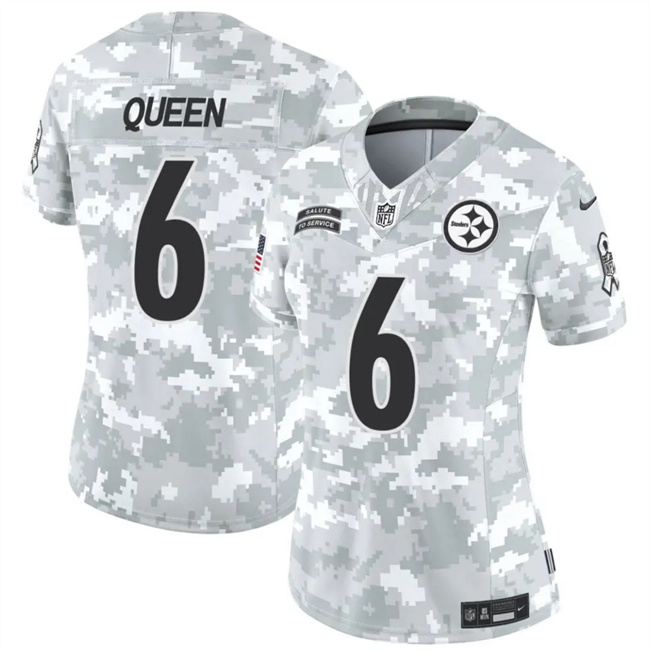 Women's Pittsburgh Steelers #6 Patrick Queen 2024 F.U.S.E Arctic Camo Salute To Service Limited Stitched Football Jersey(Run Small) Women's Pittsburgh Steelers #6 Patrick Queen 2024 F.U.S.E Arctic Camo Salute To Service Limited Stitched Football Jersey(Run Small)