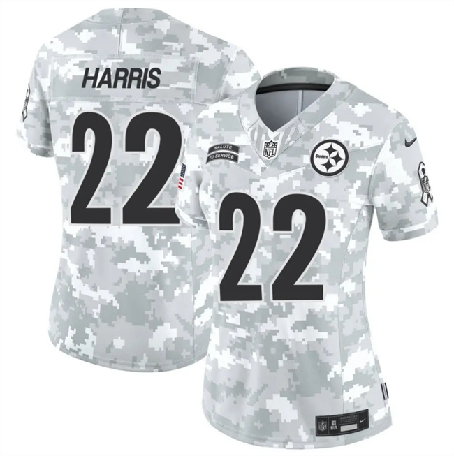 Women's Pittsburgh Steelers #22 Najee Harris 2024 F.U.S.E Arctic Camo Salute To Service Limited Stitched Football Jersey(Run Small) Women's Pittsburgh Steelers #22 Najee Harris 2024 F.U.S.E Arctic Camo Salute To Service Limited Stitched Football Jersey(Run Small)